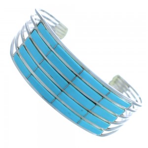 Zuni Genuine Sterling Silver Turquoise Bracelet TX104579