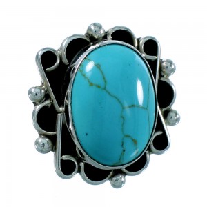 Navajo Sterling Silver Turquoise Ring Size 6 RX106168