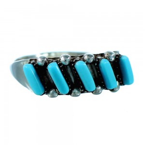 Native American Jewelry Turquoise Silver Ring Size 6-3/4 AS31458