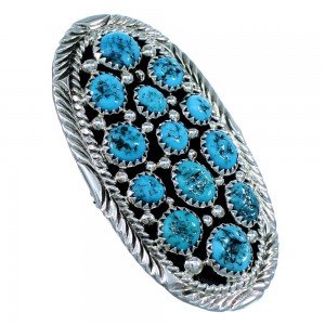Navajo Turquoise And Sterling Silver Statement Ring Size 10-3/4 RX109531