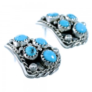 Turquoise Sterling Silver American Indian Post Earrings RX110715