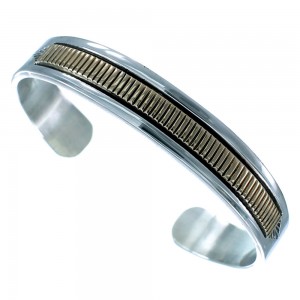 14 Karat Gold And Sterling Silver Navajo Cuff Bracelet SX112528