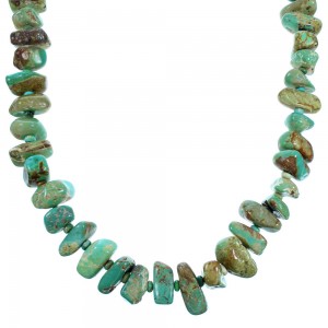 Sterling Silver Turquoise Native American Bead Necklace RX113932
