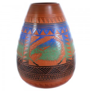 Navajo Hand Crafted  Eagle Pot By Artist Ernest Watchman SX115398