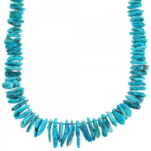 Turquoise and Sterling Silver Southwest Bead Necklace DX116039