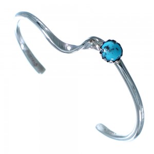 Turquoise And Genuine Sterling Silver Baby Cuff Bracelet BX117031