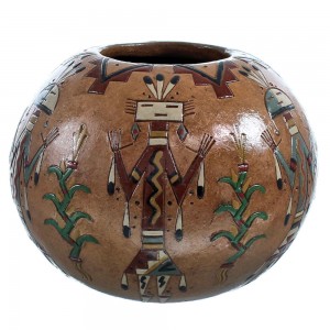 Native American Hand Crafted Kachina Pot ZX116951