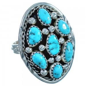 Navajo Sterling Silver And Turquoise Ring Size 9 BX117199