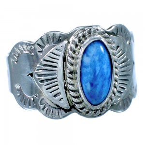 American Indian Denim Lapis Sterling Silver Ring Size 8-1/4 RX117506