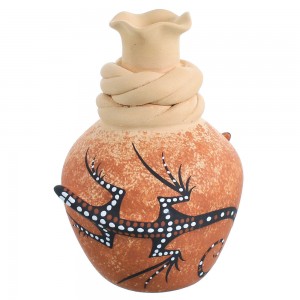 Gecko Zuni Pot Hand Crafted By Artist Adam J. Cellicion RX118010