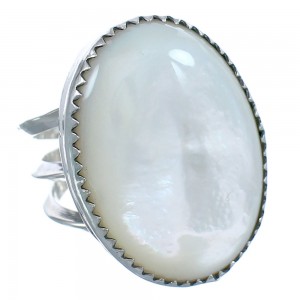 Mother of Pearl American Indian Sterling Silver Ring Size 5-3/4 CB118673