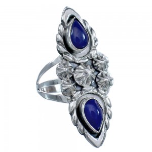 American Indian Sterling Silver Lapis Ring Size 5-3/4 BX118979