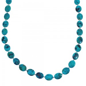 Sterling Silver Genuine Southwest Turquoise Bead Necklace BX120546