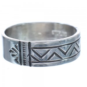 Navajo Genuine Sterling Silver Hand Crafted Band Ring Size 11-1/4 BX120063