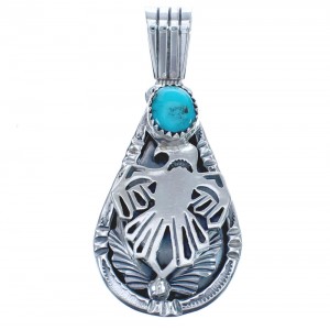 Turquoise Native American Hand Crafted Sterling Silver Eagle Pendants BX119980
