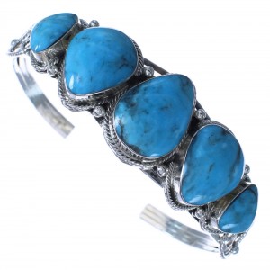 Turquoise Genuine Sterling Silver Native American Bracelet BX120360