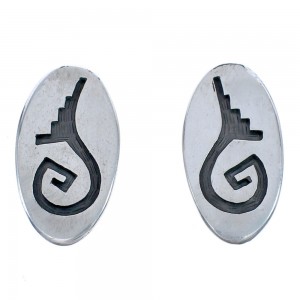 Water Wave Hopi Authentic Sterling Silver Post Earrings BX120270