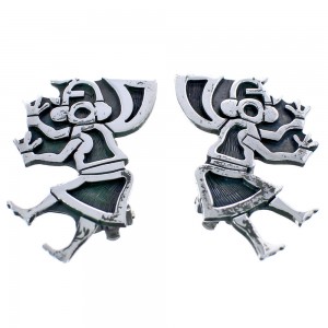 Katchina Sterling Silver Clip On Hopi Earrings BX120278