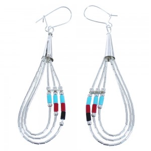 Multicolor Sterling Silver Waterfall Hook Dangle Bead Earrings BX120600