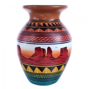 Southwest Scenery Navajo Pottery by Ernie Watchman KX121246