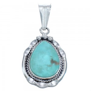 Sterling Silver Turquoise Navajo Pendant KX121259