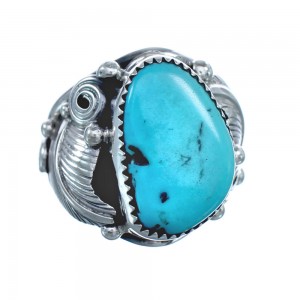 Turquoise Navajo Feather Ring Size 11 KX121278