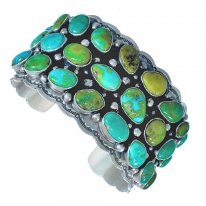 Turquoise Navajo Multistone Cuff Bracelet KX121282
