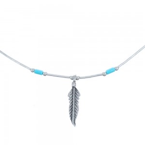 Liquid Silver and Turquoise Necklace JX121650