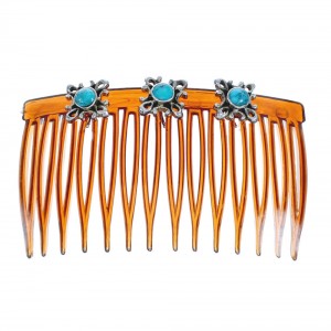 Turquoise Genuine Sterling Silver Hair Comb JX121638