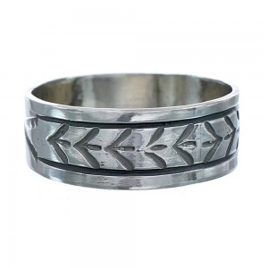 Navajo Authentic Sterling Silver Band Ring Size 14-1/2 AX121406