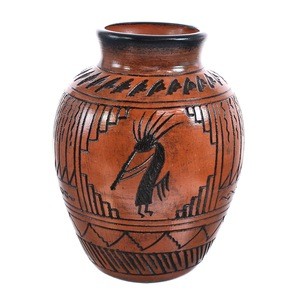 Kokopelli Navajo Hand Crafted Pot By Artist Ernest Watchman MX121669