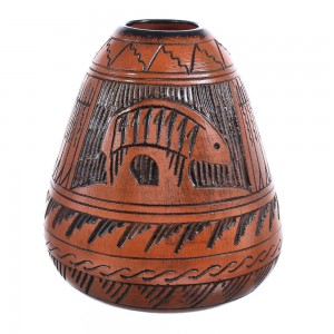 Bear Navajo Hand Crafted Pot By Artist Shyla Watchman MX121676