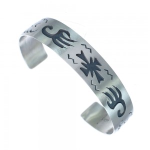 Sterling Silver Navajo Bear Paws Cuff Bracelet AX121751