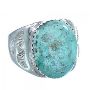 Native American Sterling Silver Turquoise Ring Size 11 JX122133