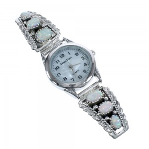 Navajo Opal And Genuine Sterling Silver Watch AX122679