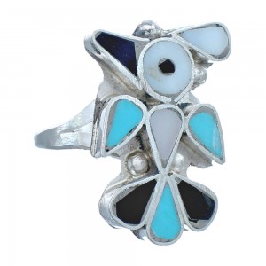 Thunderbird Zuni Multicolor And Sterling Silver Ring Size 7 AX122518