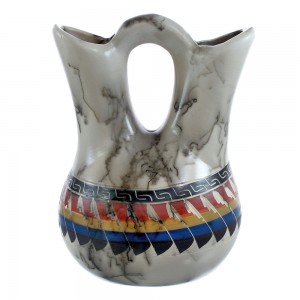 Wedding Vase Native American Hand Crafted By Bernice Watchman Lee AX122855