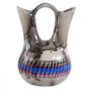 Wedding Vase Native American Hand Crafted By Bernice Watchman Lee AX122881