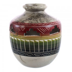 Navajo Horse Hair Pottery Native American Hand Crafted Pot JX122927
