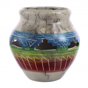 Navajo Horse Hair Pottery Native American Hand Crafted Pot JX122939