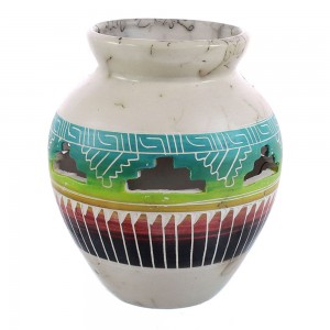 Navajo Horse Hair Pottery Native American Hand Crafted Pot JX122919