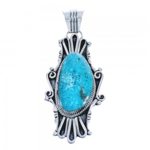 Native American Turquoise Genuine Sterling Silver Pendant JX123300