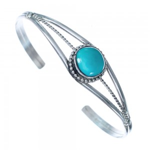 Sterling Silver And Turquoise Navajo Cuff Bracelet AX123756
