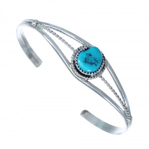 Sterling Silver And Turquoise Navajo Cuff Bracelet AX123763