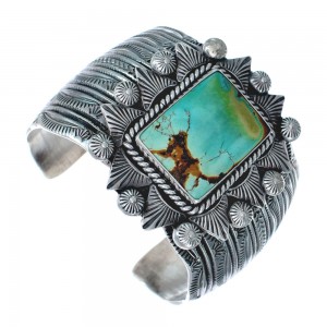 Authentic Sterling Silver Navajo Turquoise Cuff Bracelet AX123822
