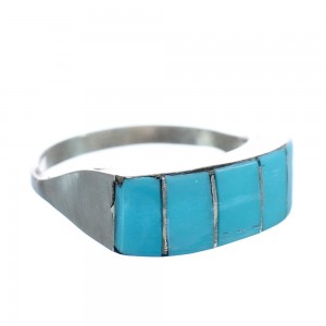 Native American Zuni Sterling Silver Turquoise Ring Size 9 JX124073