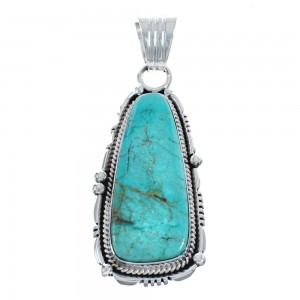 Authentic Sterling Silver And Turquoise Navajo Pendant AX124398