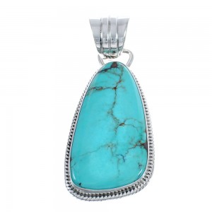 Turquoise Native American Genuine Sterling Silver Pendant AX124459