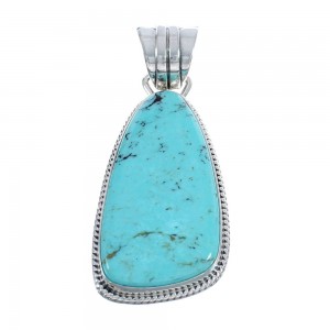 Turquoise Native American Genuine Sterling Silver Pendant AX124468