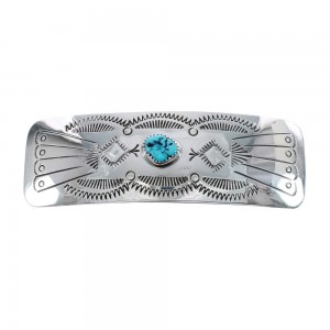Navajo Sterling Silver Turquoise Hair Barrette AX125152